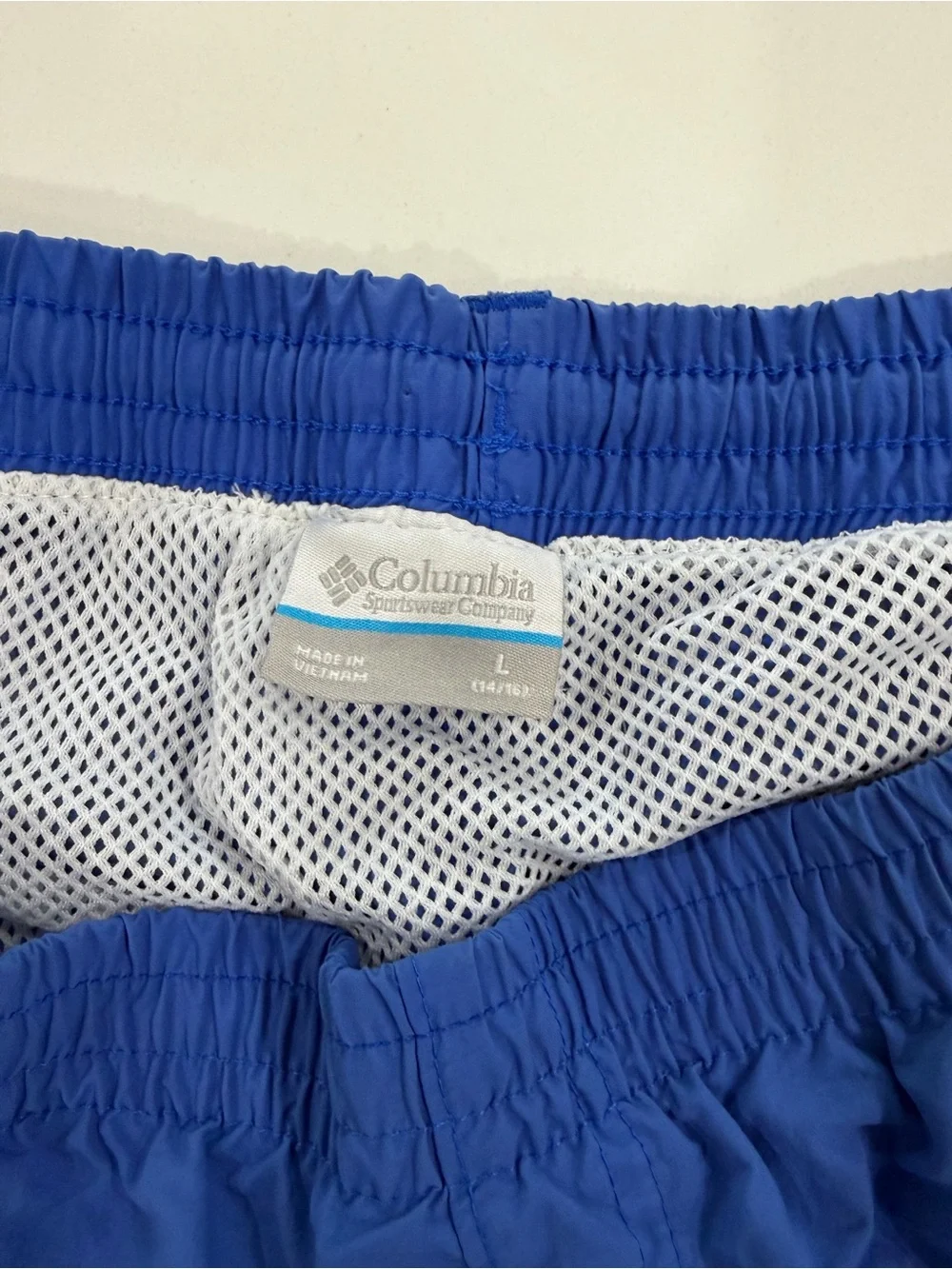 Columbia Boys PFG Backcast II Water Shorts Size L (14/16) Blue Lined Swim Trunks